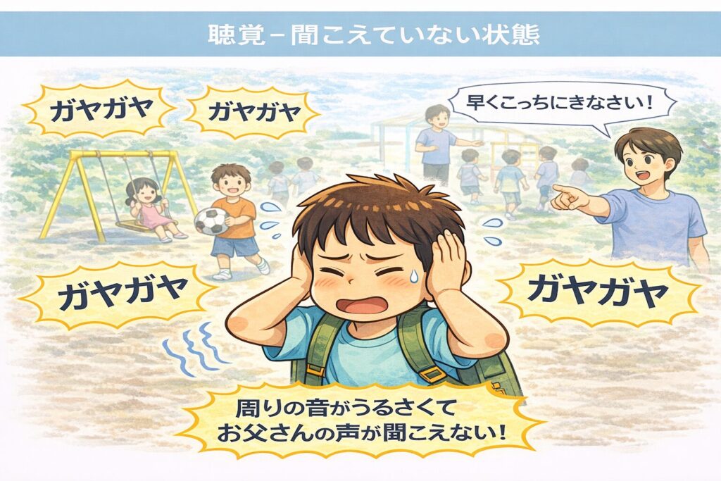 キンダーヴィレ｜周囲の音がすべて同じに感じる様子